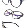 large geometric clear UV400 protected womens plastic sunglasses A4-7248CLR - Image 5