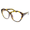large geometric clear UV400 protected womens plastic sunglasses A4-7248CLR - Image 4