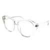 large geometric clear UV400 protected womens plastic sunglasses A4-7248CLR - Image 3