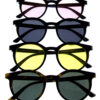 Womens plastic rounded high pointed flat style sunglasses  2-LW18401