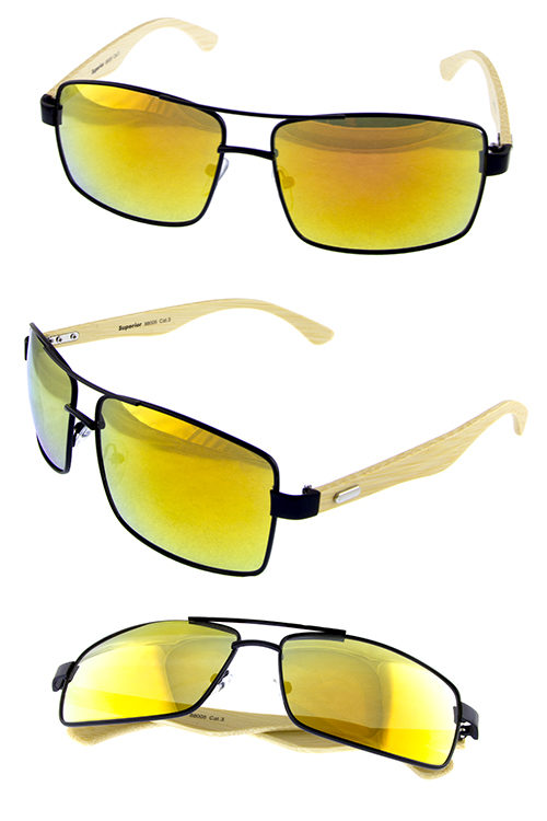Mens bamboo blended square sunglasses R3-SUP88005