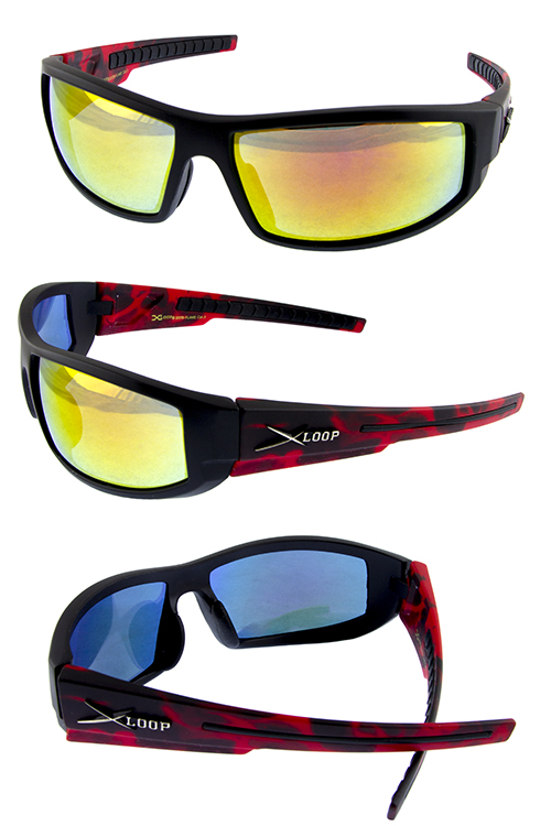 Mens fully wrap around xloop plastic sunglasses A3-X2578FLA