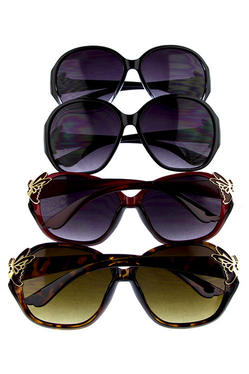 Womens butterfly metal detailed plastic sunglasses 2-WXR31012 - City ...