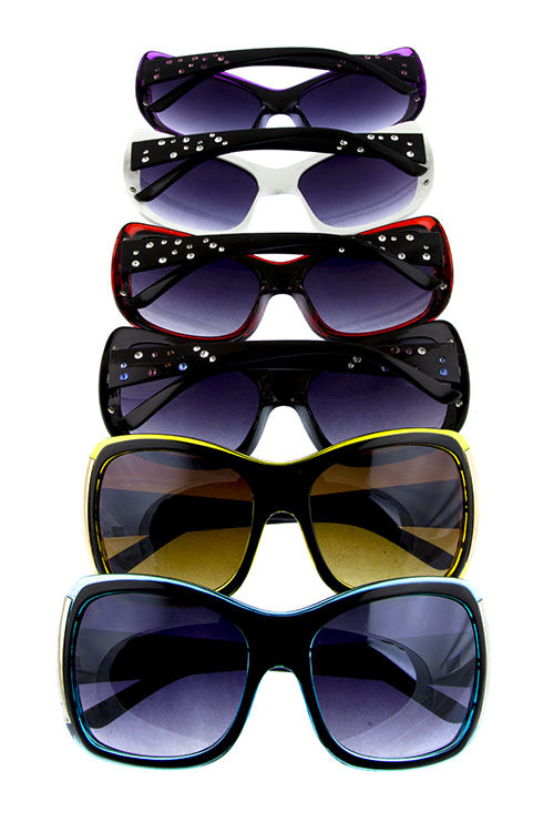 Womens rhinestone square shaped plastic oversized sunglasses C2-L4003 ...