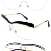 Womens clear fashion metal frametop sunglasses D-POP7199