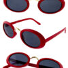 Womens oval clout plastic fashion sunglasses D-SC93011 - Image 3