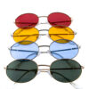 Womens rounded sleek metal fashion sunglasses  D-YP98019 - Image 2
