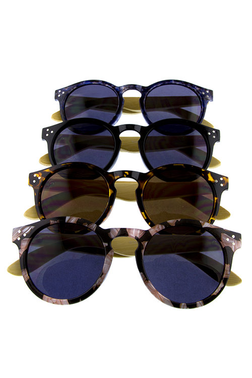 Unisex bamboo hipster dapper plastic sunglasses C2-SC93017