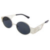 Unisex oval geometric rounded metal sunglasses B1-4870 - Image 3