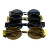 Unisex oval geometric rounded metal sunglasses B1-4870 - Image 5