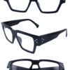 Womens modern clear lens square sunglasses TC1-540763CL - Image 2