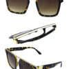 Womens high fashion square retro sunglasses B1-LTC4019 - Image 2