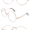 Womens clear lens round circle metal sunglasses D1-689CLR