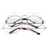 Womens clear lens round circle metal sunglasses D1-689CLR - Image 4
