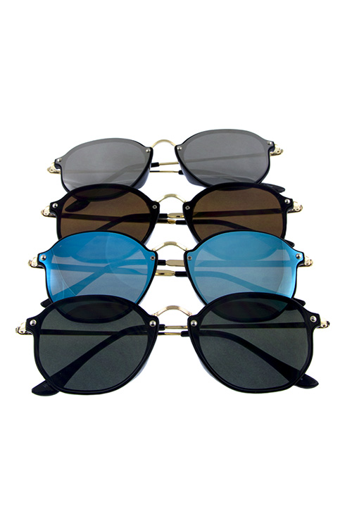 Unisex rimless rounded metal retro sunglasses D-WL99023 – City Sunglass