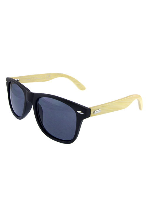 Unisex wood blended square horned sunglasses V-207001SC