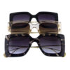 Womens square high fashion blended sunglasses U-206006LS - Image 4