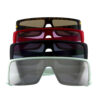 Womens semi rimless retro square sunglasses U-209002HG - Image 4