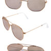 Womens metal flat lens aviator sunglasses R-201010DO