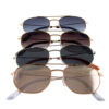 Womens metal flat lens aviator sunglasses R-201010DO - Image 2