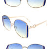 Womens metal fashion square rounded sunglasses A4-96330 - Image 7
