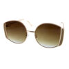 Womens metal fashion square rounded sunglasses A4-96330 - Image 4