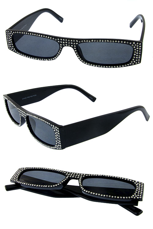 Garderobe selvmord Soaked Womens rhinestone square style plastic sunglasses SJ2-7641RH - City Sunglass