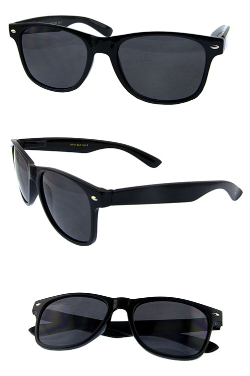 Unisex horn rimmed classic retro sunglasses OS-WF01BLK
