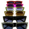 Womens modern rhinestone high pointed sunglasses AD4-96351 - Image 6