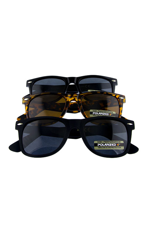 Unisex horn rimmed square polarized sunglasses 1-PZWF01