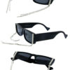 Womens rhinestone vintage square sunglasses SDD-80108RH