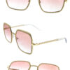 Womens metal square shaped rhinestone sunglasses SDD-5081RH