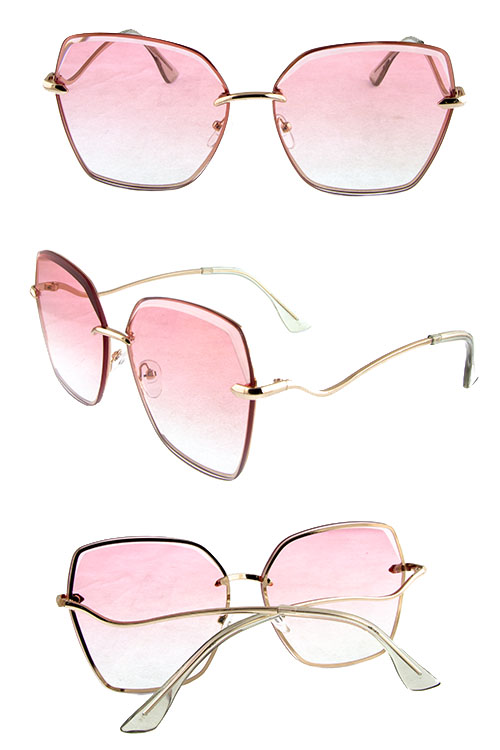 Womens high pointed square metal sunglasses PC3-M19131