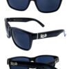 Mens flashing square black plastic sunglasses OR1-LOC91070BK
