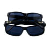 Mens flashing square black plastic sunglasses OR1-LOC91070BK - Image 2