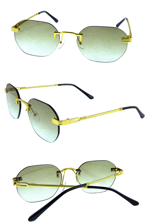 Womens metal rimless square retro sunglasses SA2-5056COL