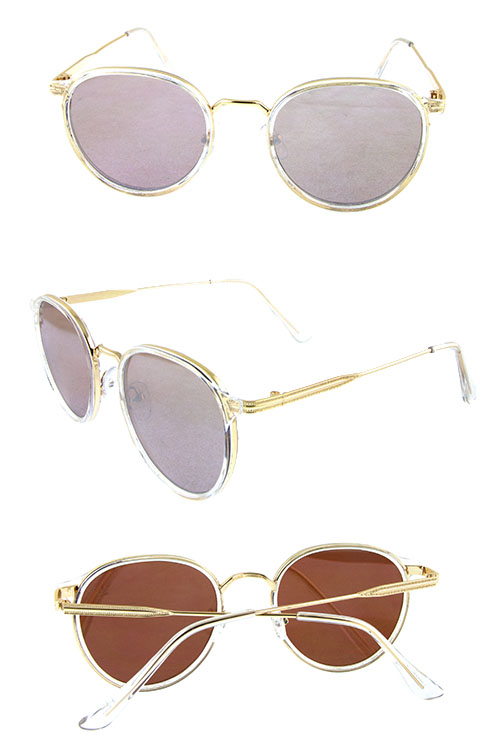 Womens metal classic rounded style sunglasses R-L2225CH