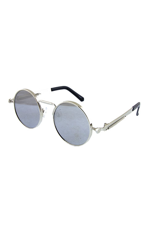Unisex round circle geometric metal sunglasses D2-2010005WL