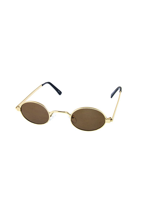 Unisex metal oval rounded retro sunglasses DD-2010003WL