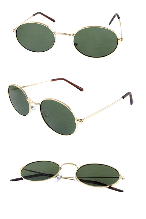 Womens metal geometric oval sunglasses A3-L2010CM