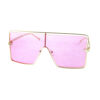 Womens metal square style fashion sunglasses I3-M2204BY - Image 4