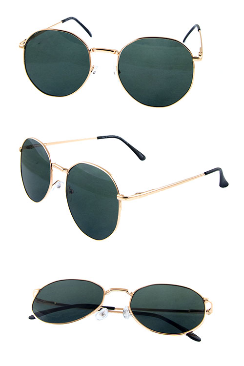 Womens rounded metal high fashion sunglasses 2-L2014CM