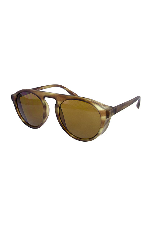 Unisex rounded sideshield plastic sunglasses F1-M2217CH