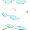 Womens oval rhinestone metal sunglasses D-J10793