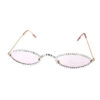 Womens oval rhinestone metal sunglasses D-J10793