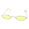 Womens oval rhinestone metal sunglasses D-J10793 - Image 3