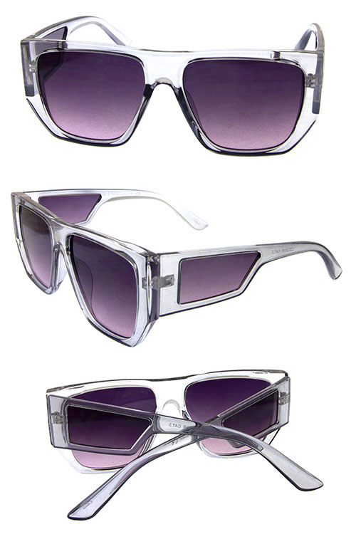 Womens trendy square sideshield sunglasses B2-L2208XR