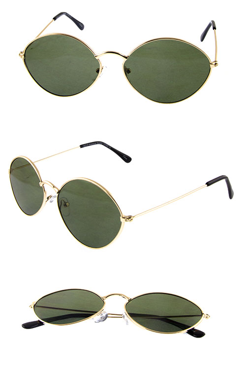 Womens vintage oval shaped metal sunglasses G2-2013CM