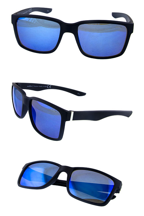 Mens square action plastic sunglasses J3-M2214AQ