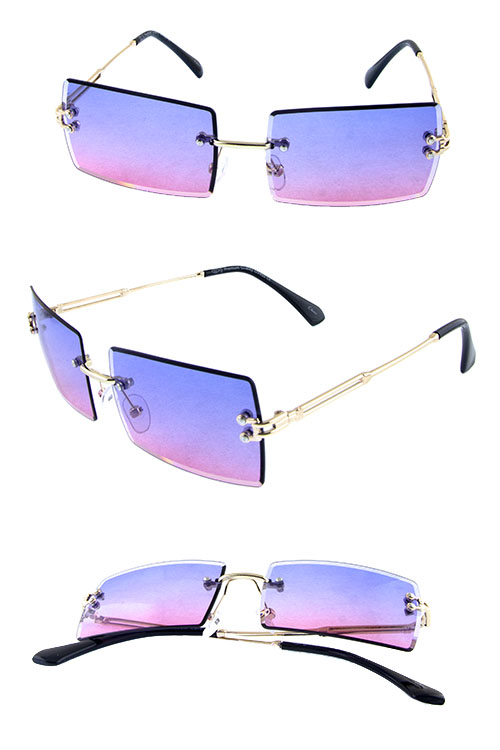 Womens modern square rimless metal sunglasses G2-L2220CM